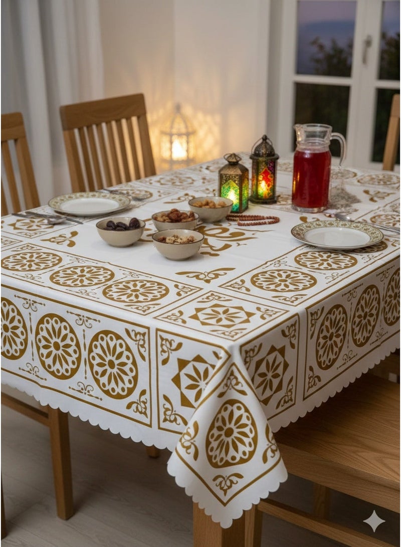 Ramadan tablecloth, velvet fabric with Ramadan-themed patterns, available in various colors and designs. Size: 160*250 cm - Image 1